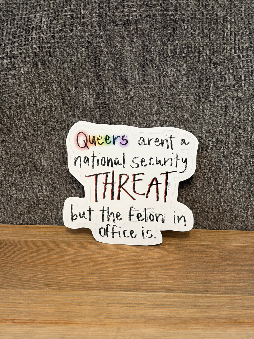 queers aren’t a national security threat sticker