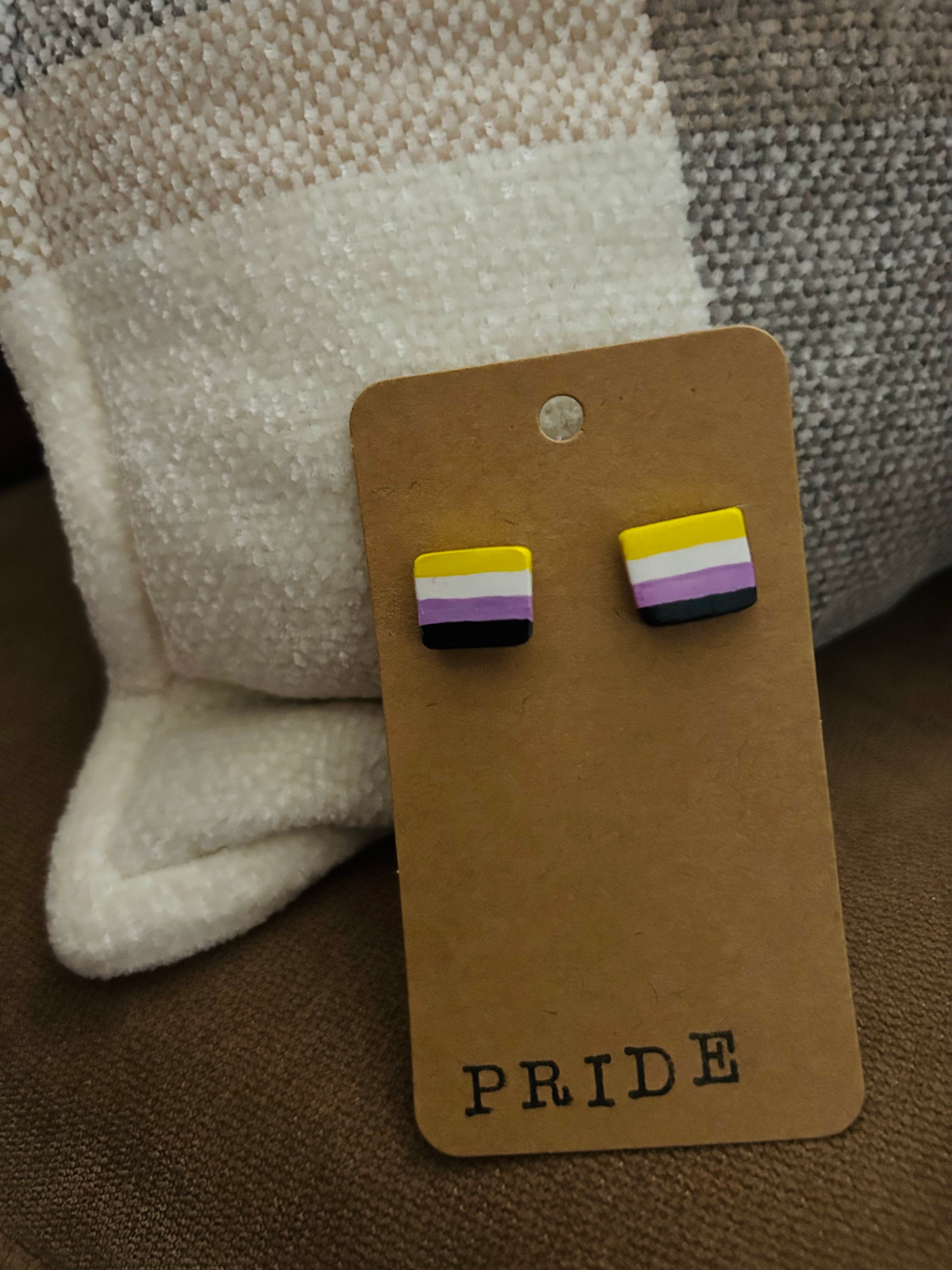 pride flag studs