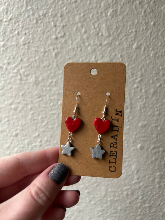 cleradin heart and star dangles