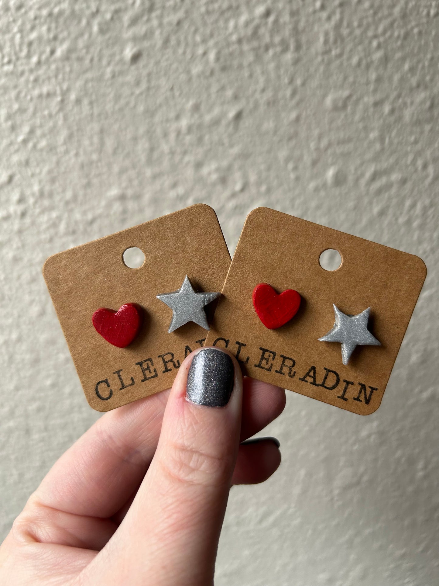cleradin heart and star studs