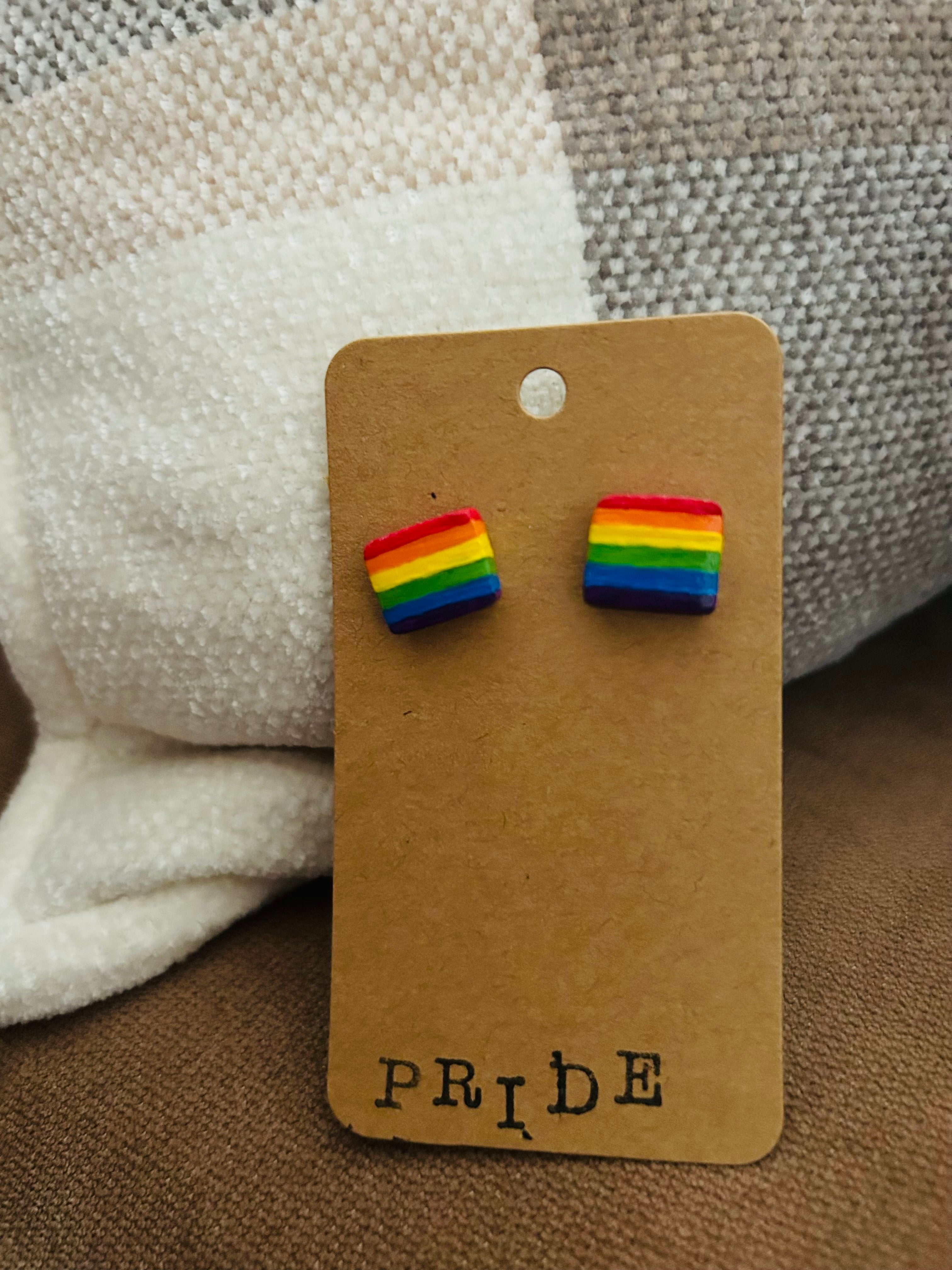 pride flag studs
